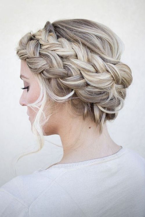 Braided Crown Wrap Updo