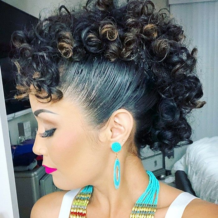 Curly Faux Hawk Upstyle